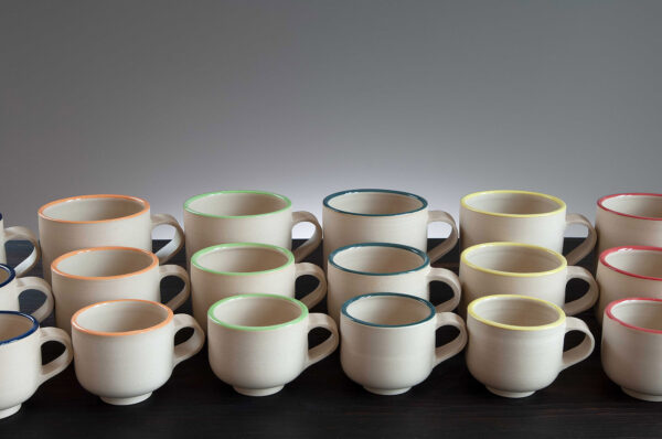 range of cups and mugs i various colours