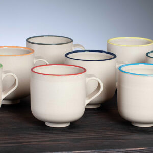 stoneware mugs in range of colours