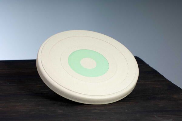 bottom view of side plate with green rim